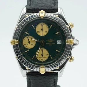 Breitling Chronomat 81950 Herren Uhr Stahl/Gold Weiß Schön BR527 Grün - Picture 1 of 11