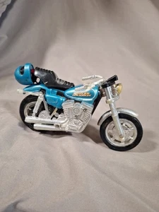Vintage 1981 Harley Davidson Pull String Motorcycle Teal Helmet Kidco Matchbox - Bild 1 von 9