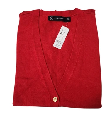 New York & Company Cardigan Sweater Cotton Blend 3/4 Sleeve NY&C Co - Image 1 of 3