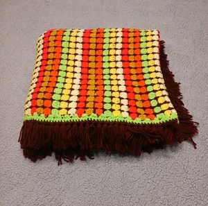Manta de piedras preciosas tono joya vintage flecos afganos 59"x59" colores vibrantes - Imagen 1 de 8