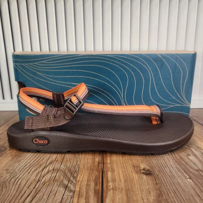 Chaco Bodhi Belt Java Sandals Mens 13 Orange Brown Toe Loop Strappy Beach Shoes - Image 1 of 4