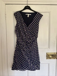 Diane Von Furstenberg Blue Silk Star Print Dress - Picture 1 of 8