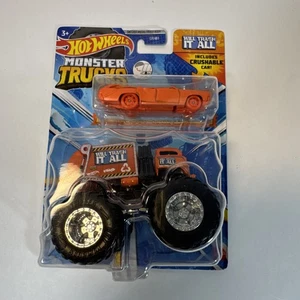 Hot Wheels Monster Truck Will Trash It All Die Cast With Crushed  Car New GRH81 - Picture 1 of 6