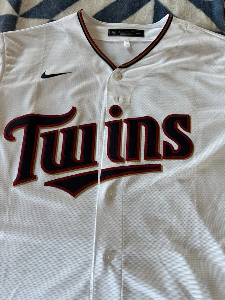Auténtica camiseta Nike Minnesota Twins blanca réplica local para hombre talla extra grande” Foto 1 de 4