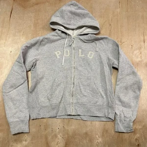 Polo Ralph Lauren Sport Hoodie Gray Zip Sweatshirt Spell Out Womens size small - Picture 1 of 12