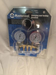 33661 Mastercool HVAC Air Conditioning Refrigeration Manifold Gauges w 60" - Picture 1 of 7