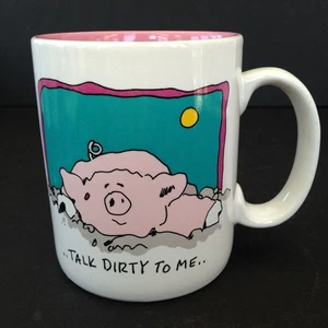 Taza de cerdo Talk Dirty To Me Dan Wilson arte plátano atractivo cómico caprichoso de colección - Imagen 1 de 9