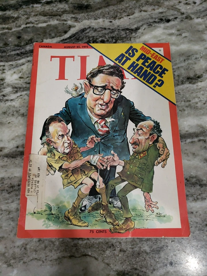 Vintage Time News Magazine Canada August 25 1975 Mid-East Is Peace at Hand?  - Image 1 of 4