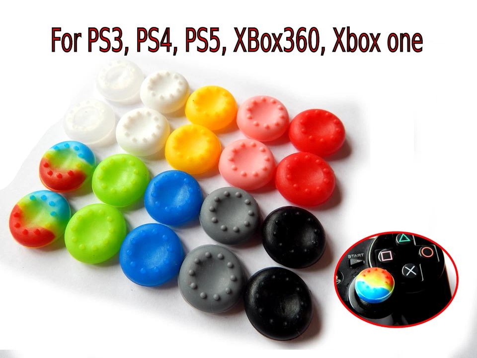 2PCS Thumbstick Grip Caps for PS5 PS4 Xbox One 360 Series X/S Controller Cover - Image 1 of 1