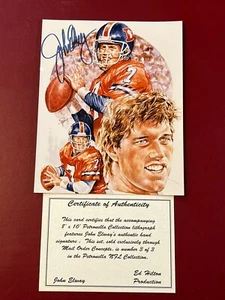 John Elway 8 X 10 Signed Lithograph Authentic Autograph Broncos COA Rare 3/3 - Picture 1 of 3