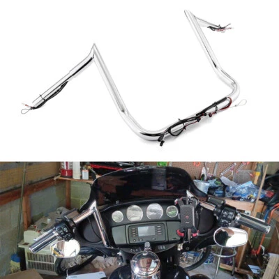 PRE-WIRED 12" Rise Meathook Ape Hanger Handlebar For Harley CVO Tri Glide 2014+ - Image 1 of 4