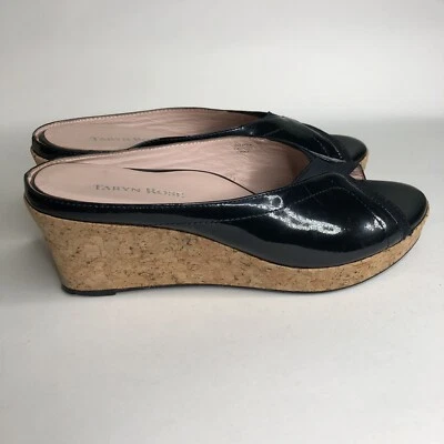 Zapatos Taryn Rose Tacones Deslizables Cuñas Mujer Talla 7.5M Negro Charol Superior Foto 1 de 4
