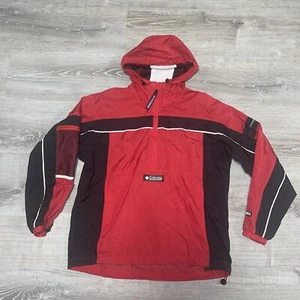 Columbia Chaqueta Deportiva Hombre Grande Roja Negra Rompevientos Pullover 1/2 Cremallera - Imagen 1 de 5