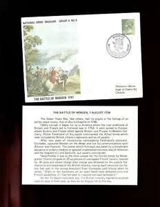MUSEO NACIONAL DEL EJÉRCITO FDC - Talla 4 # 9 LA BATALLA DE MINDEN 1747 - Imagen 1 de 1
