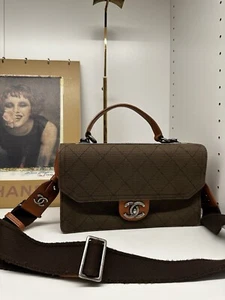 Chanel Classic Canvas Leather Bag - Picture 1 of 10