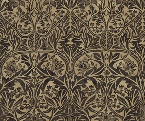 WILLIAM MORRIS CURTAIN FABRIC DESIGN Bluebell 3 METRES BLACK/MANILLA 100% COTTON - Picture 1 of 6