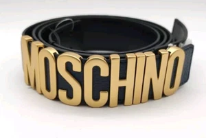 Cinturón Moschino Couture Logo Letras Azul Talla 54 NUEVO MK2024052 - Imagen 1 de 12