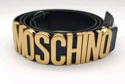 Cinturón Moschino Couture Logo Letras Azul Talla 54 NUEVO MK2024052 Foto 1 de 4