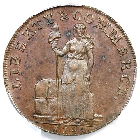 1794 Fuld-2 R-2 PCGS MS 62 BN New York, Lett Edge Talbot Allum & Lee Cent Token Cover