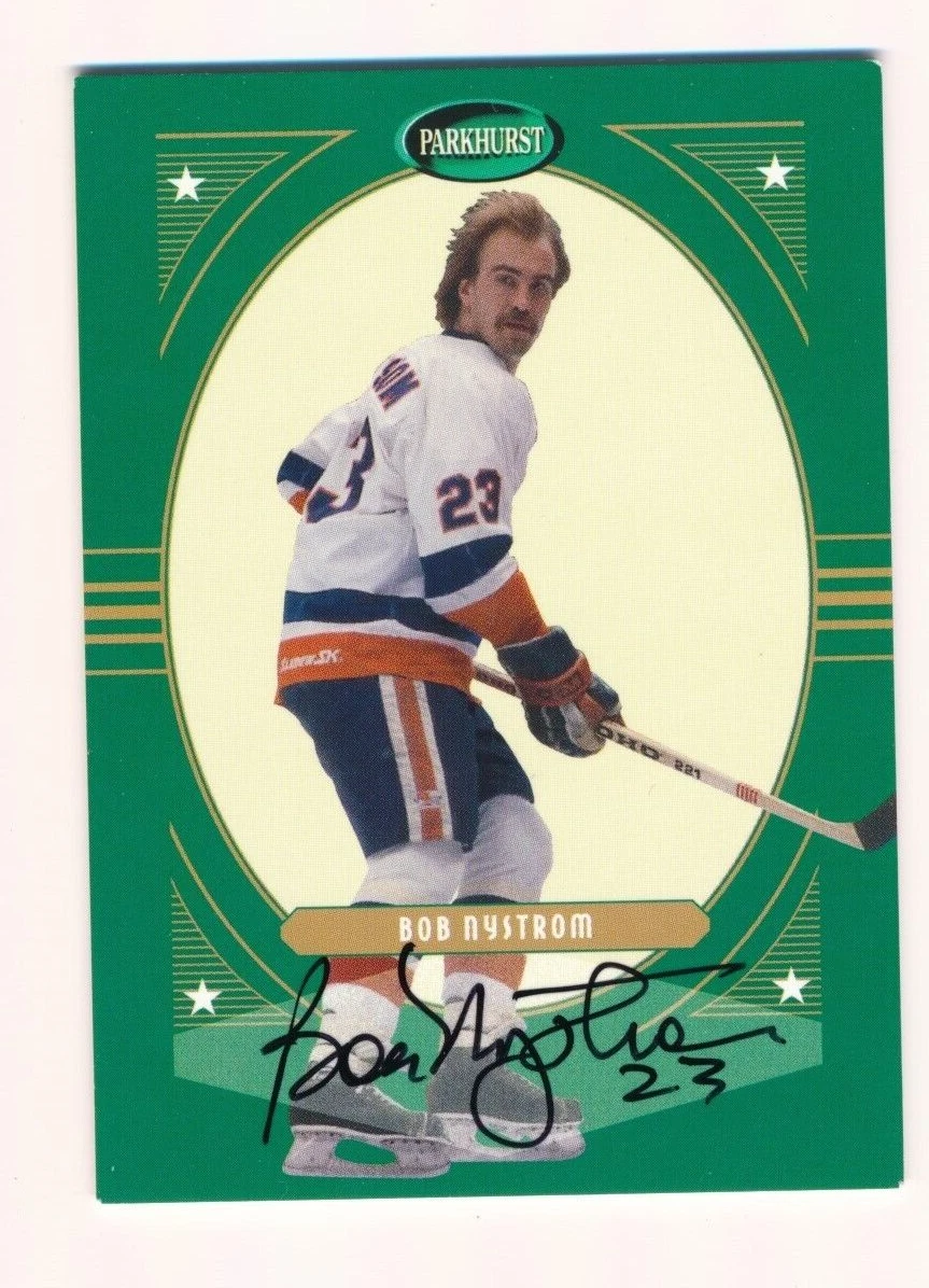 2001-02 PARKHURST AUTOGRAPH BOB NYSTROM #PA-57