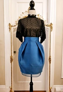 900 $ Gianfranco Ferré blau Blase Seide Organza Rock, IT 40, Small - Bild 1 von 15