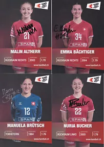 Handball - Frauen-Nationalteam Schweiz, 8 Autogrammkarten, Originalunterschrift! - Bild 1 von 2