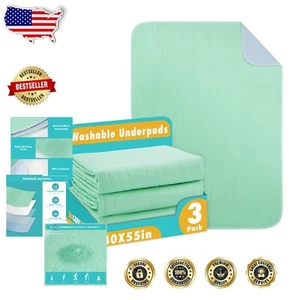 Sottopiedi Riutilizzabili 40" x 55" Assorbenti Pesanti - Impermeabili per Uso Casa e Viaggio - Foto 1 di 9