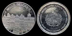 Les Nations du Monde "Belgique" - Médaille Argent 12.90 gr - Picture 1 of 1