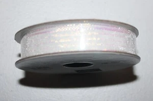 Stampin Up White IRIDESCENT STRIPED RIBBON 10 yards 1/2" NEW - Picture 1 of 3