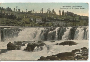 Willamette Falls Oregon City, Oregon Postcard on the SPRR Shasta Route 1917 - Picture 1 of 3