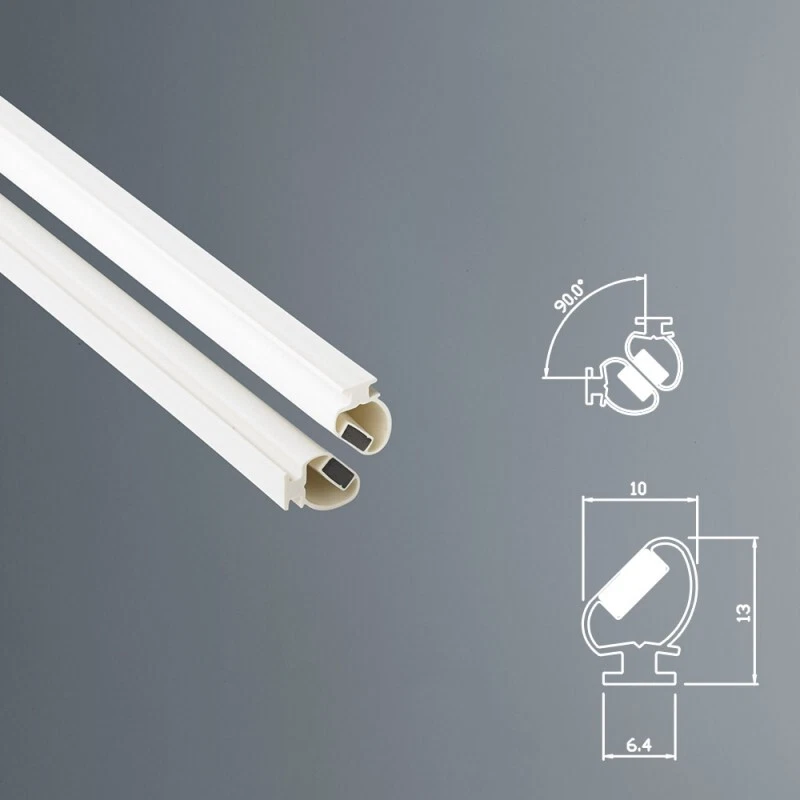 RICAMBI & BOX DOCCIA Guarnizione Magnetica Box Doccia in Gomma EC-MAG-2601 Angolo 90° Colore: Grigio