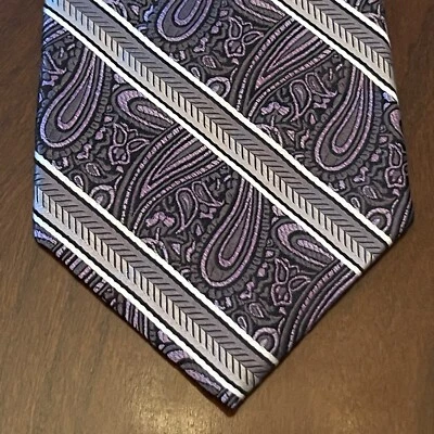 Corbata de cuello para hombre Platinum Designs gris púrpura 100 % seda hecha en China Foto 1 de 4
