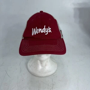 Wendy's Employee Hat Work Uniform Red Adjustable Mesh Snapback Baseball Cap - Picture 1 of 16