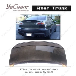Carbon CSL Trunk w/ Key Hole For 08-17 Mitsubishi Lancer Evolution X Boot Lid - Foto 1 di 24