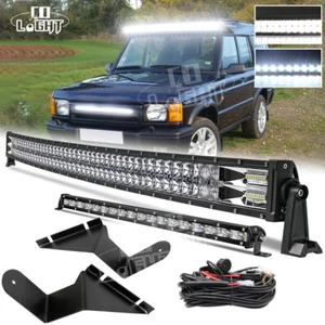 Fits Land Rover Discovery 1 & 2 CURVED 52" LED LIGHT BAR + Brackets Mounts +Wire - Picture 1 of 27