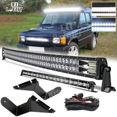 Fits Land Rover Discovery 1 & 2 CURVED 52" LED LIGHT BAR + Brackets Mounts +Wire - Image 1 of 4