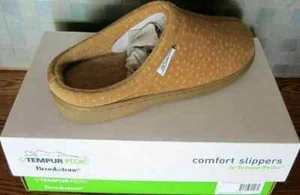 TEMPUR-PEDIC WOMEN'S BROOKSTONE PRESSURE RELIEVING SLIPPER VELOUR TAN ALL SIZES - Picture 1 of 1