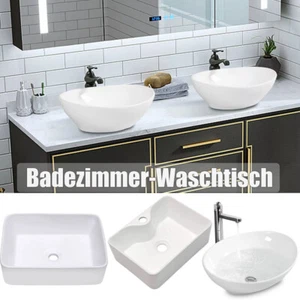 Keramik Waschbecken Waschtisch Spülbecken Aufsatzwaschbecken Waschschale - Bild 1 von 25