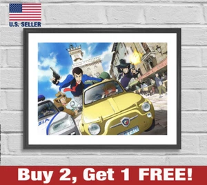 Lupin III Poster 18" x 24" Print Anime Lupin the Third Retro Wall Art 3 - Picture 1 of 3