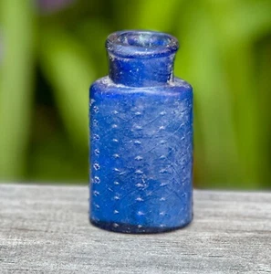 Sharpe & Dohme Cobalt Blue Oval Lattice Poison Bottle - Baltimore M.D. - Picture 1 of 7