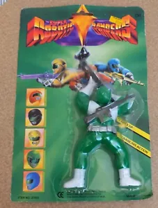 Vtg Super Robotic Rangers Green Knock Off NIP - Picture 1 of 8