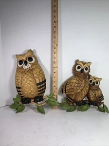 Arte colgante de pared familia Homco Owl de colección EE. UU. AÑOS 70 2 piezas abuela abuela abuela - Imagen 1 de 6