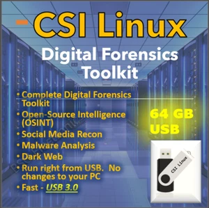 CSI Linux Digital Forensics Social Media Intelligence Recon OSNIT USB3 64GB - Picture 1 of 4