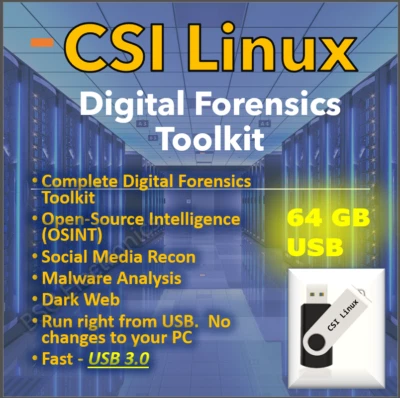 CSI Linux Digital Forensics Social Media Intelligence Recon OSNIT USB3 64GB - Image 1 of 4