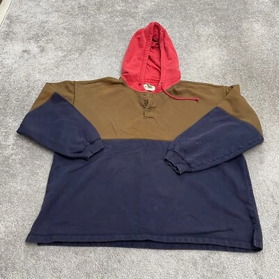 Eddie Bauer Sudadera con Capucha Para Hombres XXLREd Marrón Azul 1/4 Botón Algodón Pullover Foto 1 de 4