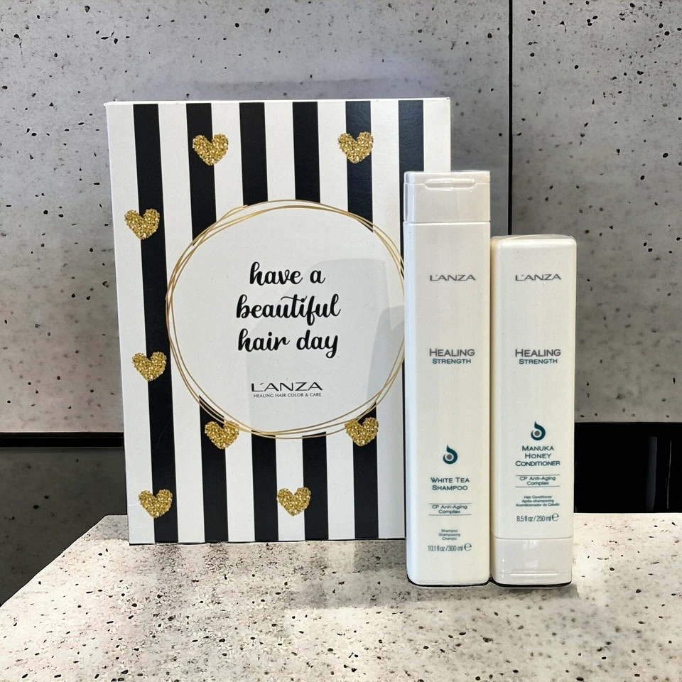L'ANZA Lanza Strength Geschenkset, White Tea Shampoo + Manuka Honey Conditioner