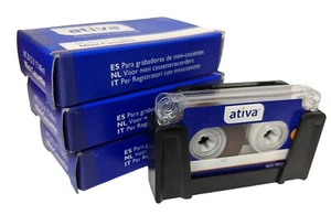 NEU VERPACKT Ativa Mini Tape Kassette 🟢🟠 Menge 3 ➡️ 30 Minuten Diktiergerät - Bild 1 von 8