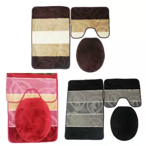 JUEGO DE 3 PIEZAS ALFOMBRA DE BAÑO TAPA DE PEDESTAL ABSORBENTE SUAVE ANTIDESLIZANTE ALFOMBRA DE BAÑO - Imagen 1 de 8