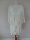 Fab Dunnes Cream Crochet Lace Detail Tie Front Jersey Cardigan Size 18 Bnwt