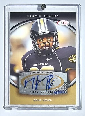 2008 SAGE - Autographs GOLD #A51 Martin Rucker /200 (AU, RC) ROOKIE Mizzou - Image 1 of 2
